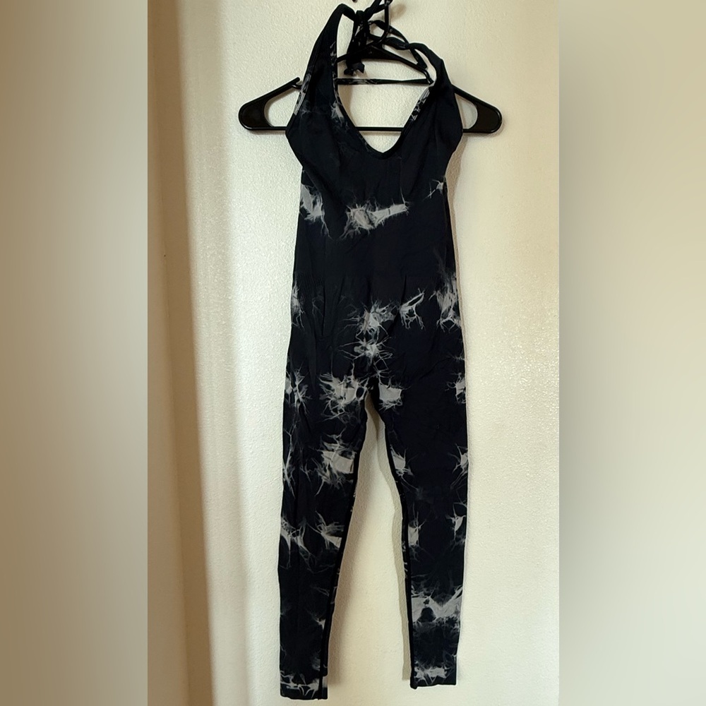 Black and White Women's workout bodysuit